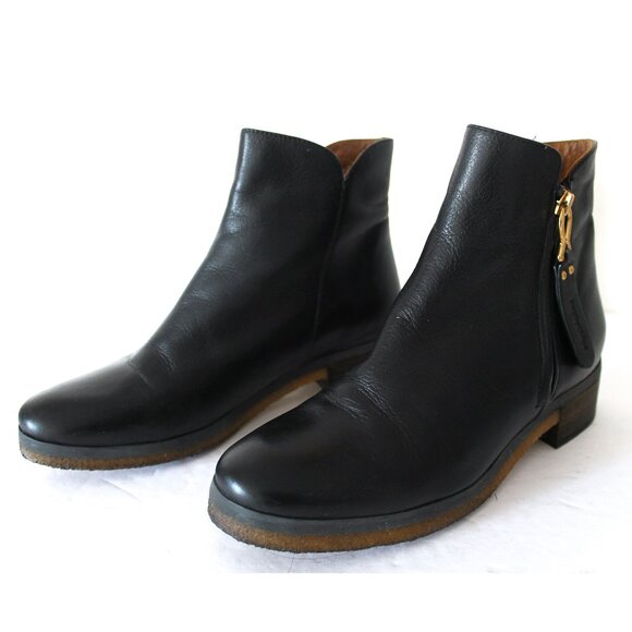 See by Chloe Jamie Leather Ankle Boot / Size 37.5 / Black Rubber Sole - Picture 3 of 11